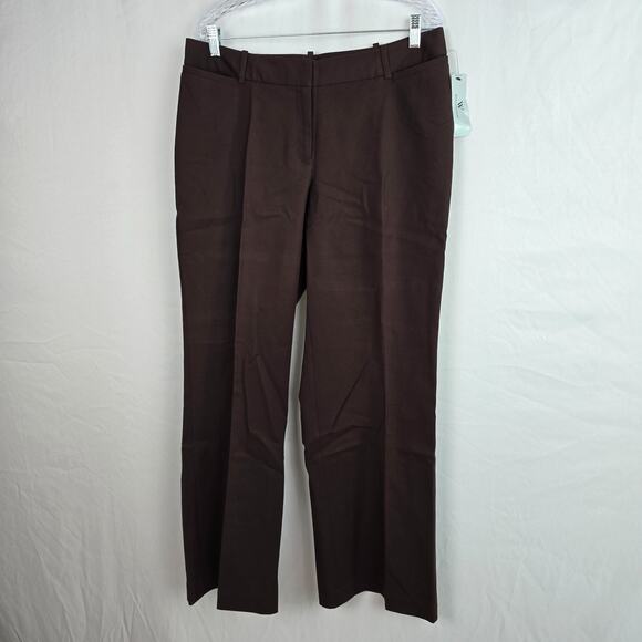 Worthington Curvy Trouser Leg Pants Women's 14 Brown NWT - Picture 8 of 16